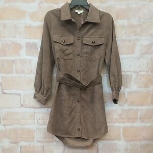 NWT Entro Size M Chocolate Corduroy Dress
